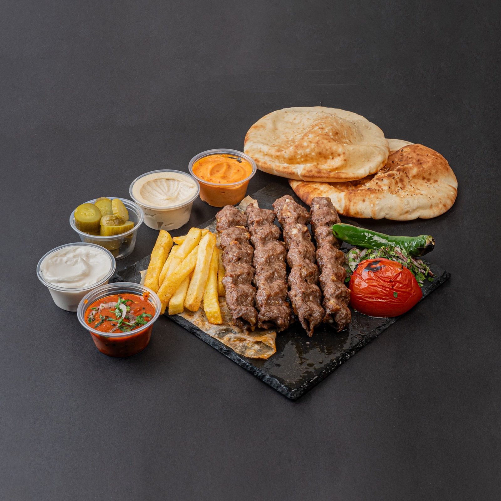 Meat kebab skewers